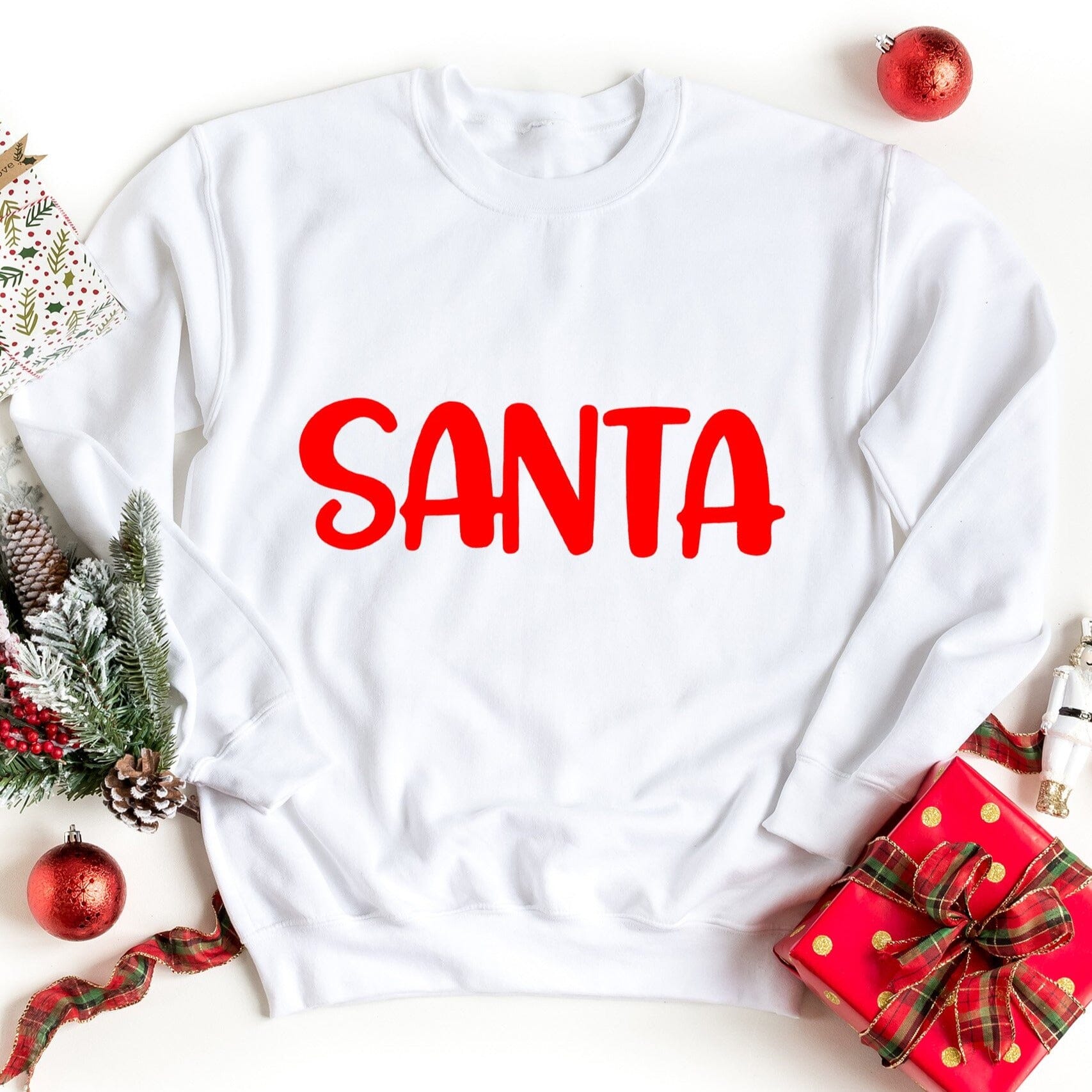 A cozy Santa sweatshirt featuring the playful slogan 'I Put Out for Santa', perfect for holiday gatherings.